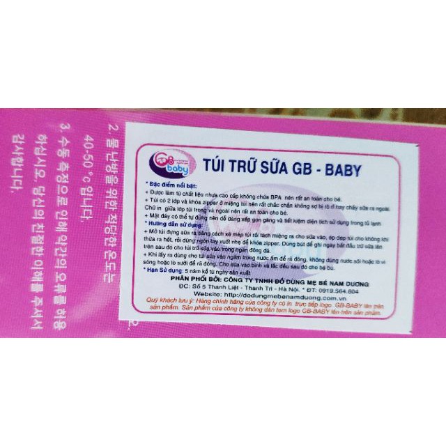 (Bao bì mới) Hộp 50 túi trữ sữa mẹ 250ml GB Baby (Hàn Quốc) #4