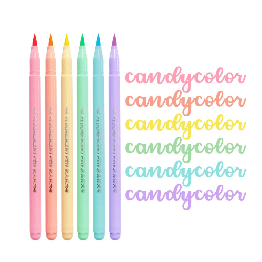 Hình ảnh 6 cái Candy Color Brush bút đánh dấu điểm đánh dấu WINZIGE #1