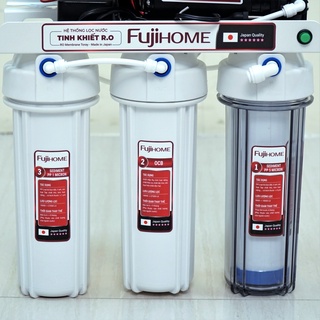 Hình ảnh Combo 3 bộ lõi lọc số 1-2-3 của máy lọc nước Fujihome RO-F09, một phần của bộ lọc nước sinh hoạt thô uống trực tiếp