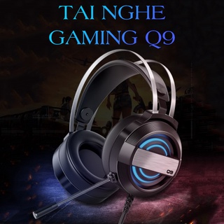 Hình ảnh Tai nghe Headphone Gaming Q9 Có Mic Cực Nhạy LED RGB 7 Màu Thay Đổi Liên Tục, kết nối USB 7.1 - K1235