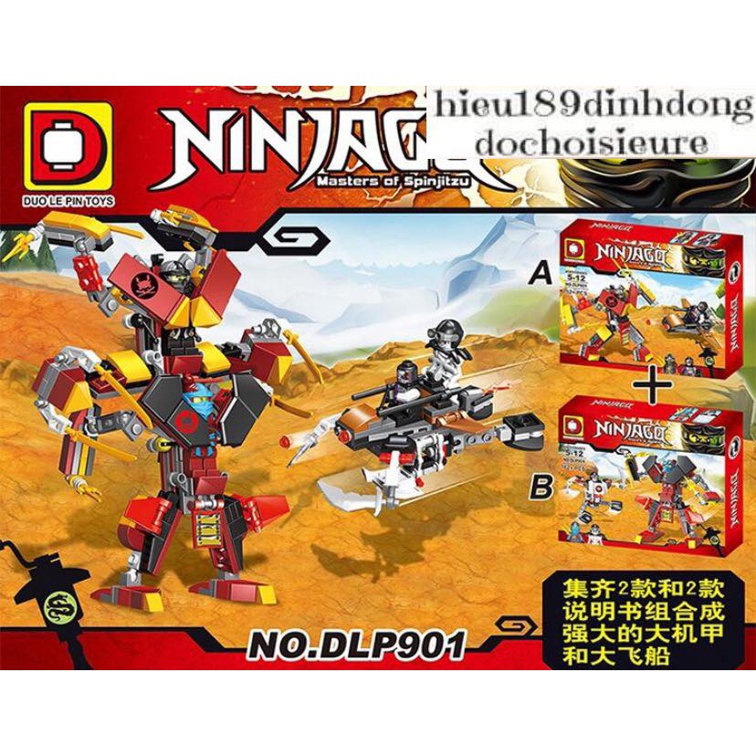 Lắp ráp xếp hình Lego ninjago DLP 901 : Robot samurai của Jay và Cole (ảnh thật)