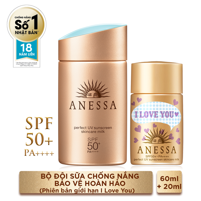 Bộ đôi chống nắng bảo vệ hoàn hảo Anessa Perfect UV Sunscreen Skincare Milk (60ml + 20ml)_95563E #4