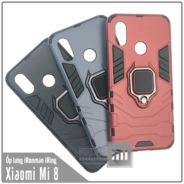Ốp lưng Xiaomi Mi 8 iRON – MAN IRING Nhựa PC cứng viền dẻo chống sốc