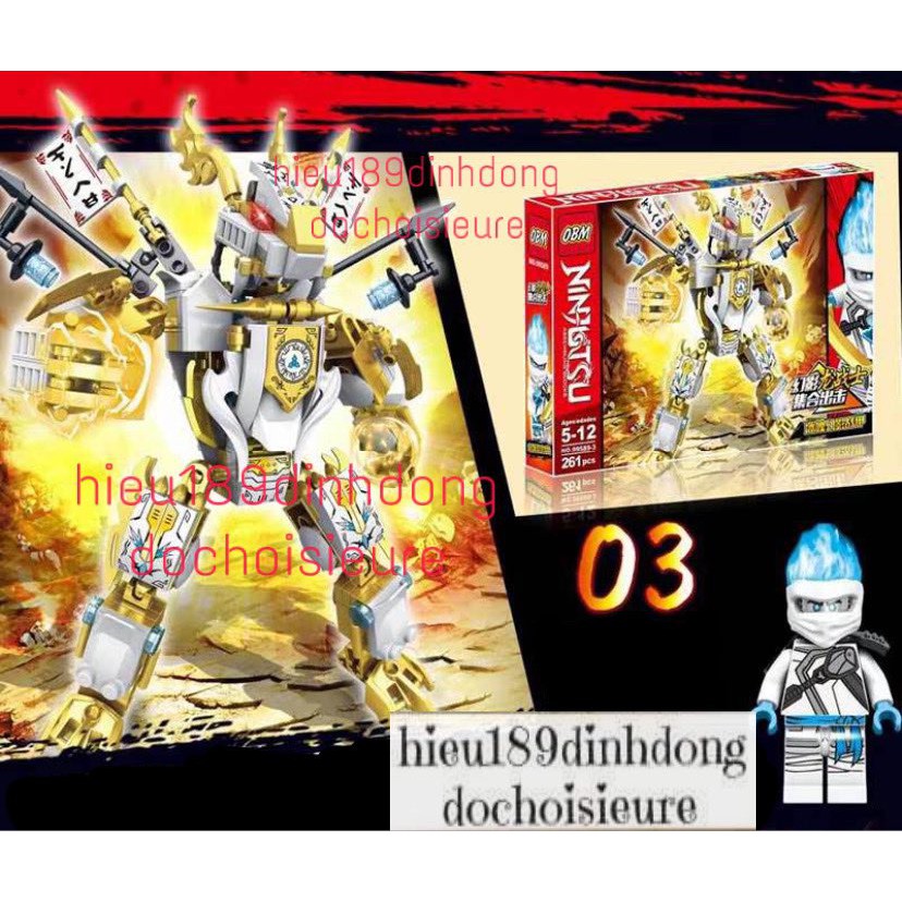 Lắp ráp xếp hình not lego ninjago 99589 : robot người máy băng của Zane 261 mảnh