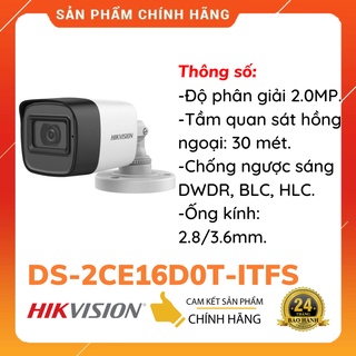 Hình ảnh Camera HD-TVI hồng ngoại 2.0 Megapixel HIKVISION DS-2CE16D0T-ITFS