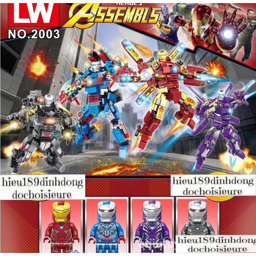 Lắp ráp xếp hình Lego siêu anh hùng 2003 : Các bộ giáp của người sắt endgame (Khách hàng chat chọn mẫu)