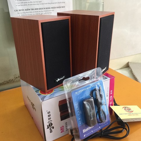 Combo gồm: Loa M5 Music F vỏ gỗ âm thanh cực chất + USB bluetooth kết nối không dây nghe nhạc từ điện thoại, Ipad #2