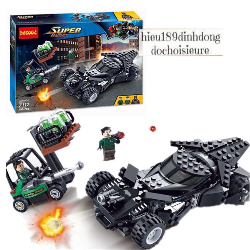 Lắp ráp xếp hình Lego DC Comics 7117 : Siêu xe oto batman Người Dơi Chặn Bắt Xe Trộm Đá 306 mảnh