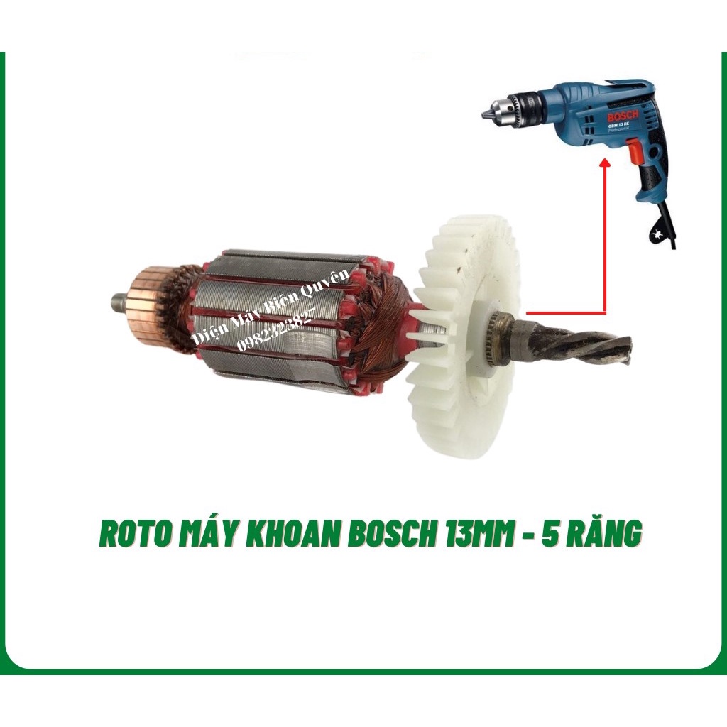Roto máy khoan Bosch GSB 13re, Ruột máy khoan dây đồng 100%