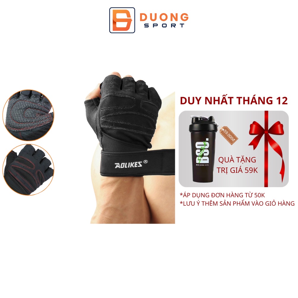 Găng Tay Thể Thao, Tập Gym Aolikes Co Giãn Đàn Hồi Thoáng Khí Cao Cấp AL109