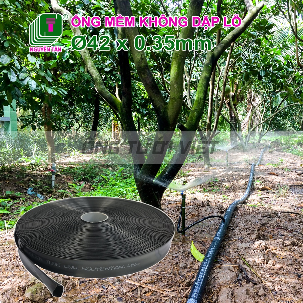 130m Ống dây tưới mềm Nguyễn Tân phi 42 - Không đục lỗ [BH 12 tháng] | Ống mềm sử dụng trong hệ thống tưới nông nghiệp
