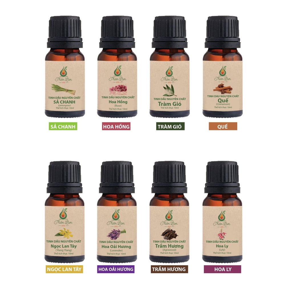 Giá sỉ tinh dầu nguyên chất thiên nhiên Thiên Lâm 10ml nhiều mùi, thơm phòng, khử mùi, đuổi muỗi