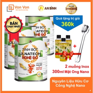 Combo 3 Hộp Tinh Bột Nghệ Đỏ ULNATECH 250gr-TBN Siêu Hấp Thu Nano Curcumin (Có Kiểm Nghiệm ATTP Và Chứng Nhận Của Viện)