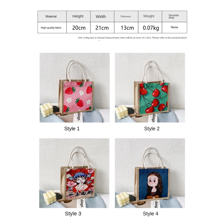 Túi Vải Canvas Mini In Họa Tiết Graffiti Dễ Thương