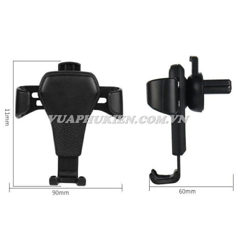 Giá đỡ, kẹp điện thoại trên xe hơi, ô tô cài khe cửa gió điều hòa - Màu Đen