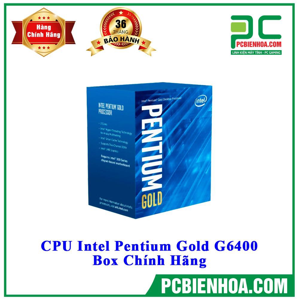 CPU Intel Pentium Gold G6400 (4.0GHz, 2 nhân 4 luồng, 4MB Cache, 58W) - Socket Intel LGA 1200)