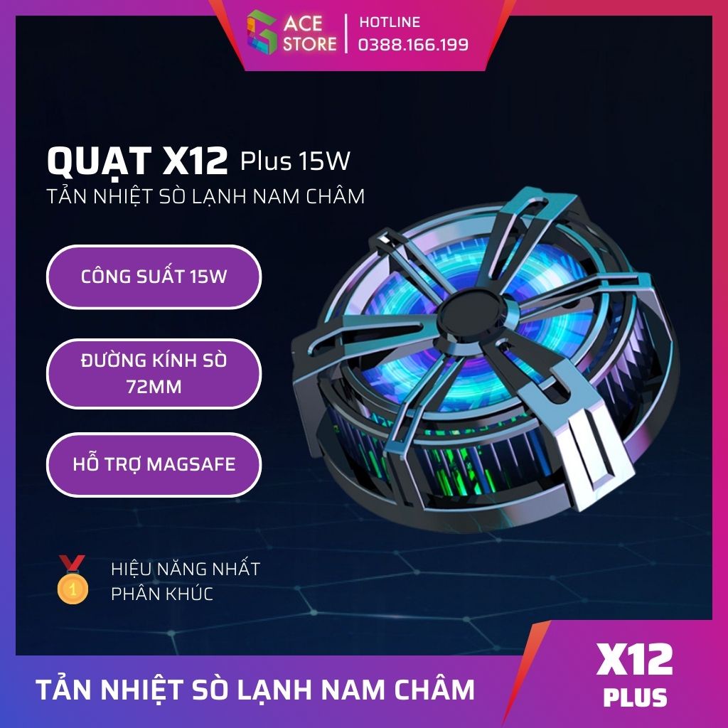 X12 / X12 Plus / X13 | Quạt tản nhiệt hút nam châm dành cho máy tính bảng ipad và điện thoại