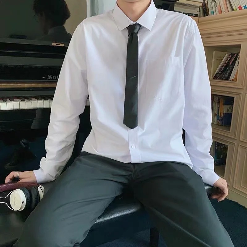 Áo Sơ Mi Trắng Phong Cách Nhật Bản Thời Trang Thu Đông Cho Nam Size M-3Xl | BigBuy360 - bigbuy360.vn