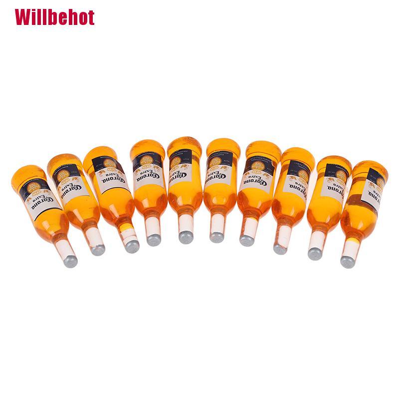 Set 10 Mô Hình Chai Rượu Vang Tỉ Lệ 1 / 12 Trang Trí Nhà Búp Bê