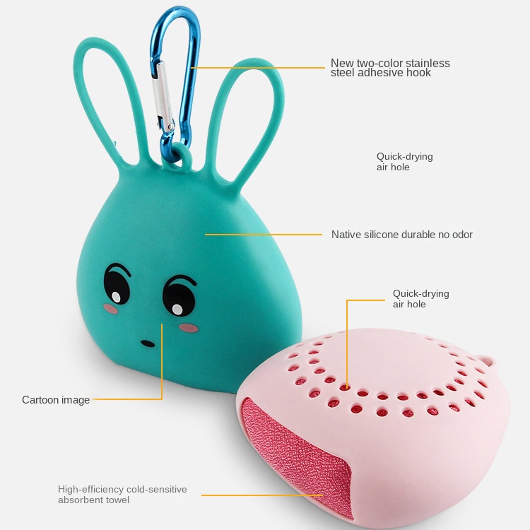 Khăn Tắm Bằng Silicon Mau Khô Họa Tiết Hoạt Hình Dễ Thương Bắt Mắt