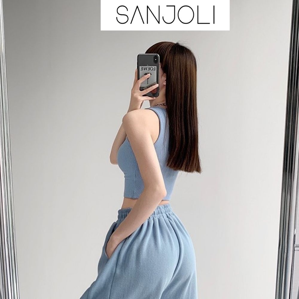 Áo Croptop Ba Lỗ SANJOLI AO008