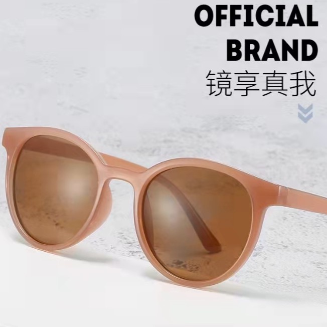 Kính mát nữ gọng tròn đơn giản thời trang phong cách retro