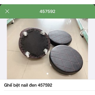 Ghế tròn 360 độ xoay, ngồi làm Nail (Ghế bệt có bánh xe)