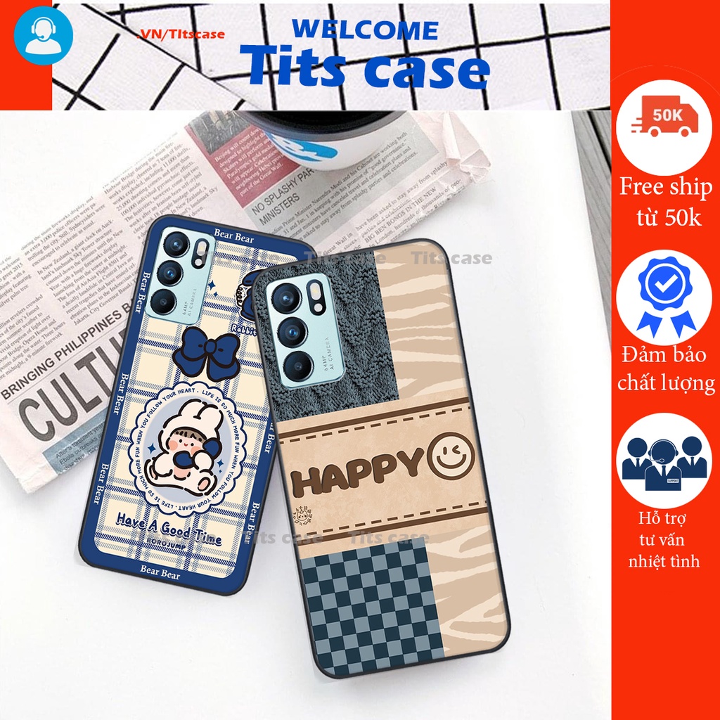 Ốp lưng Oppo RENO 6 5G in hình bò sữa, gấu be@r, cute cực  ĐỈNH -  cực CHẤT-  cực COOL