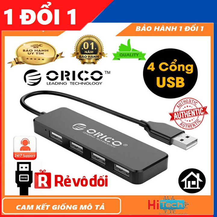 [ CHÍNH HÃNG ] Bộ Chia USB ORICO 4 Port - Hub USB ORICO 4 Cổng FL01-BK-BP - FL01-WH-BP