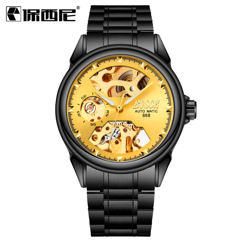 Đồng hồ nam máy cơ Bosck Automatic dây kim loại - Nhiều màu