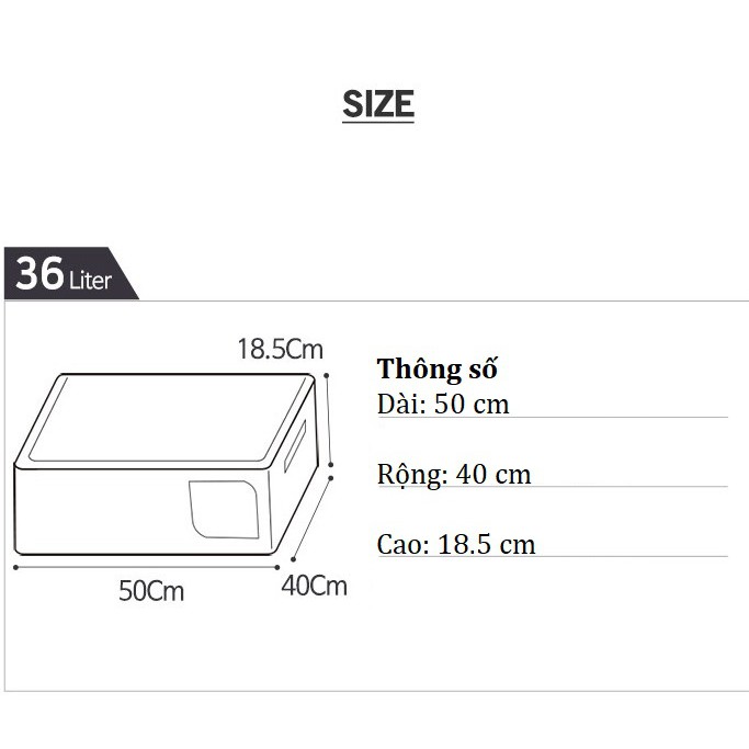 TÚI ĐỰNG QUẦN ÁO KHUNG THÉP 36L- HỘP ĐỰNG QUẦN ÁO 36L- LIVING BOX 36L