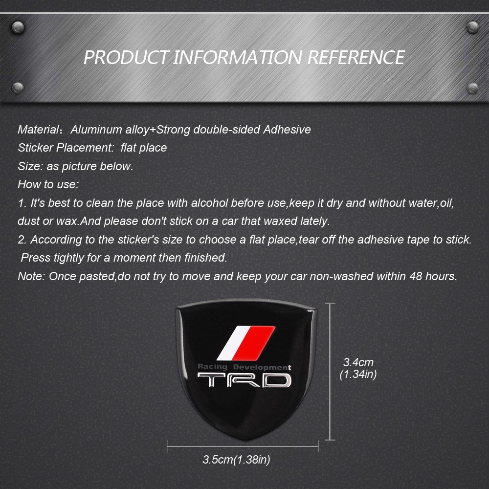 Đề can kim loại hình logo TRD dùng trang trí xe ô tô