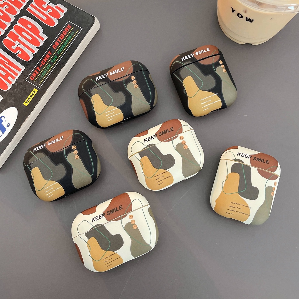 Vỏ Bảo Vệ Hộp Sạc Tai Nghe AirPods3 AirPods3 Họa Tiết Rằn Ri Mặt Cười Màu Nhám Dễ Thương 2021