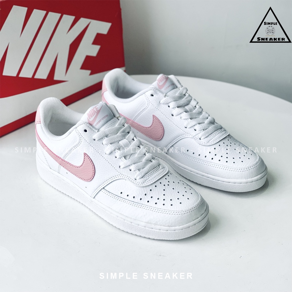 Giày Nữ Court VisionHÀNG CHÍNH HÃNGNike Court Vision White Pink- Giày Sneaker Thể Thao Nữ [CD5434 110]- Simple Sneaker