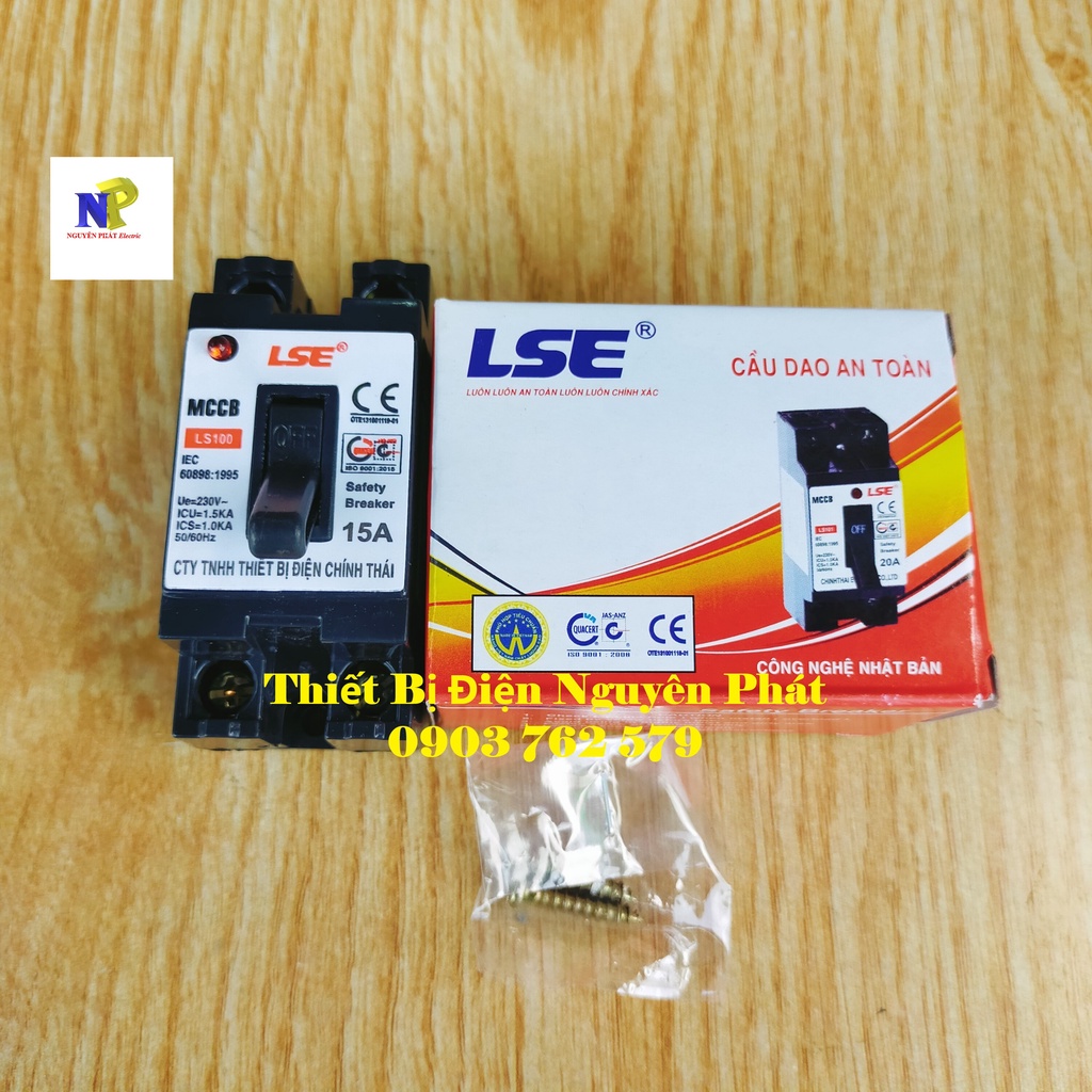 LS100 Cầu Dao An Toàn, CB Cóc  - Màu Đen