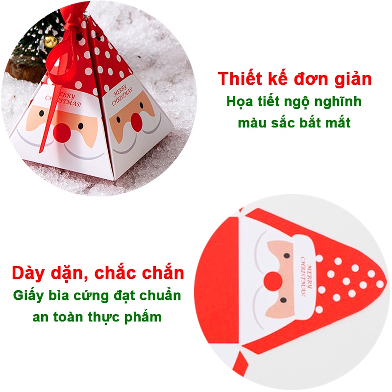 Hộp quà Giáng sinh hình kim tự tháp BBShine, Hộp quà Noel đựng kẹo ngộ nghĩnh xinh xắn – G003