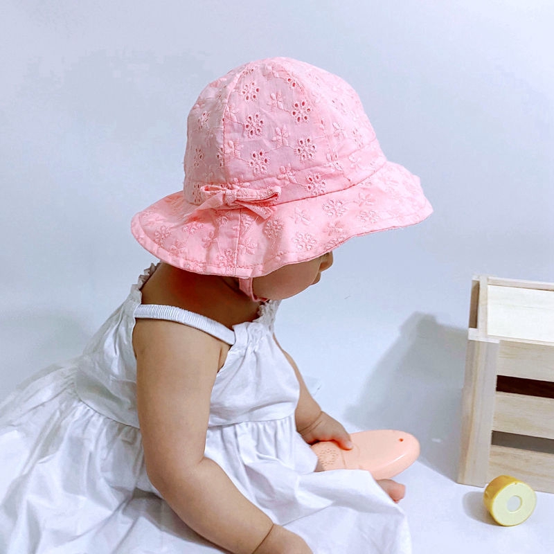 Breathable Baby Sun Hat Outdoor Bucket Cap Hollow Infant Baby Caps