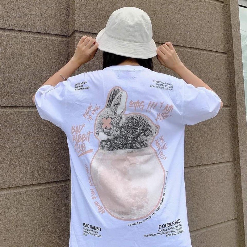 [Mã SKAMSALE06 giảm 10% tối đa 100K đơn 150K] Áo thun unisex from rộng cổ tròn tay lỡ freesize 38-70kg Thỏ rabit | BigBuy360 - bigbuy360.vn