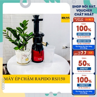 Máy ép chậm trái cây Rapido RSJ150 - Ép hoa quả, ép rau củ, kiệt bã, công nghệ Đức - Bảo hành 12 tháng