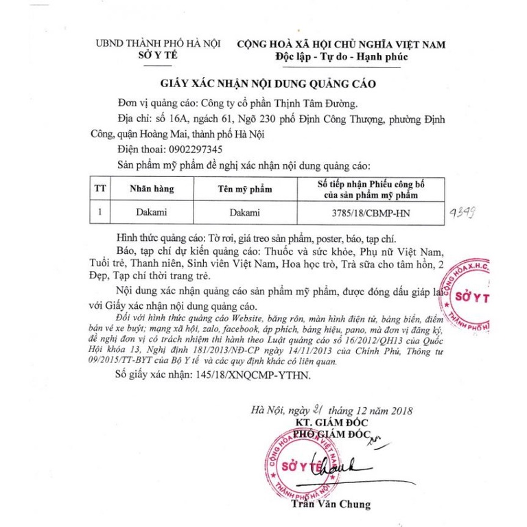 Kem Dưỡng Da Chống Lão Hóa DAKAMI Công Nghệ HÀN QUỐC chính hãng