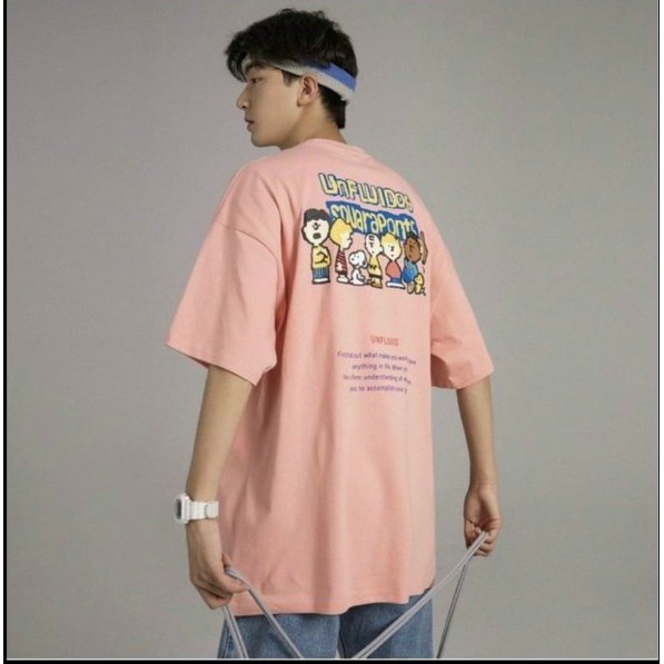 Áo phông form rộng tay lỡ unisex - in hình sticker cute