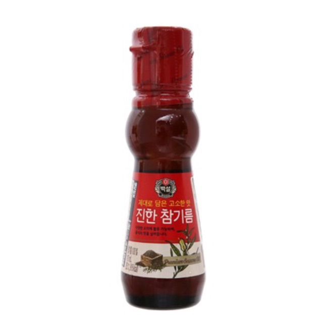 Dầu mè đậm đặc Beksul CJ Fooda chai thuỷ tinh 110ml - Nhập khẩu Hàn Quốc