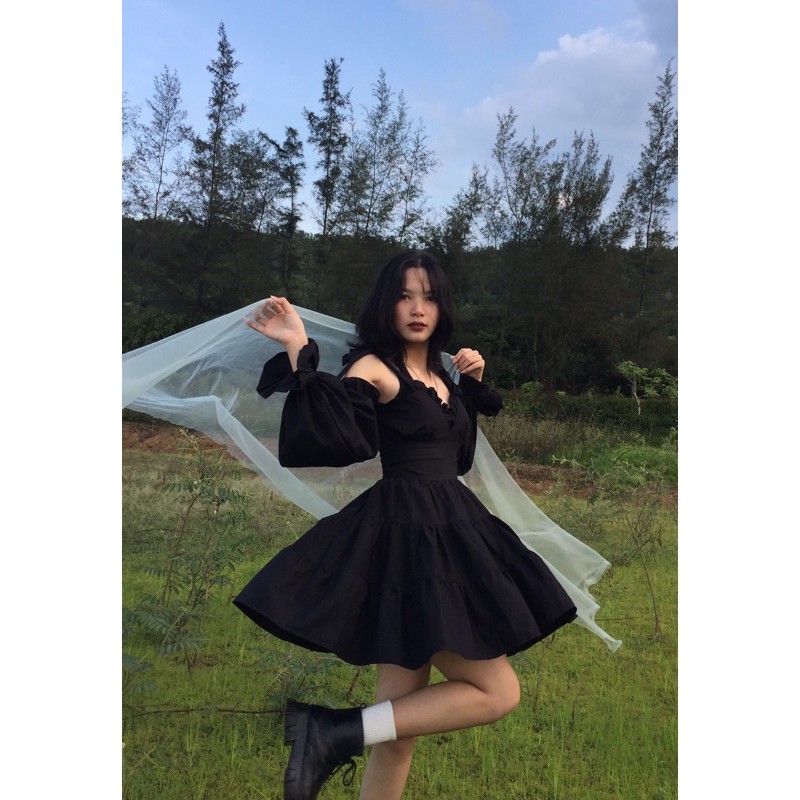 Đầm babydoll trễ vai ulzang 💓FREESHIP💓 tuyết trắng công chúa mặc sinh nhật, kỷ yếu, dự tiệc