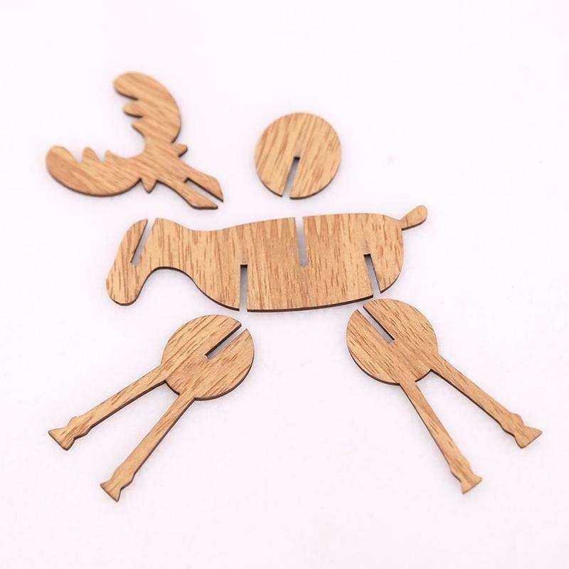 Đồ dùng treo trang trí cây thông Giáng sinh hình tuần lộc bằng gỗ thời trang