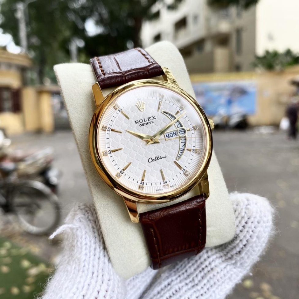 Đồng Hồ Nam rolex OM075 classic, dây da mềm, phụ kiên nam tính, bảo hành 12 tháng.