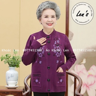 ÁO KHOÁC LEN BÀ GIÀ VÀ LỚN TUỔI CỔ TRÒN