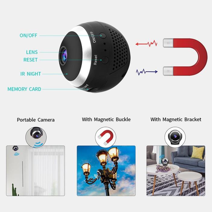 Camera WIFI  KM01 HD1080P, Góc siêu rộng 140 độ, Hình ảnh siêu nét, phát hiện chuyển động, quan sát gia đình tiện lợi