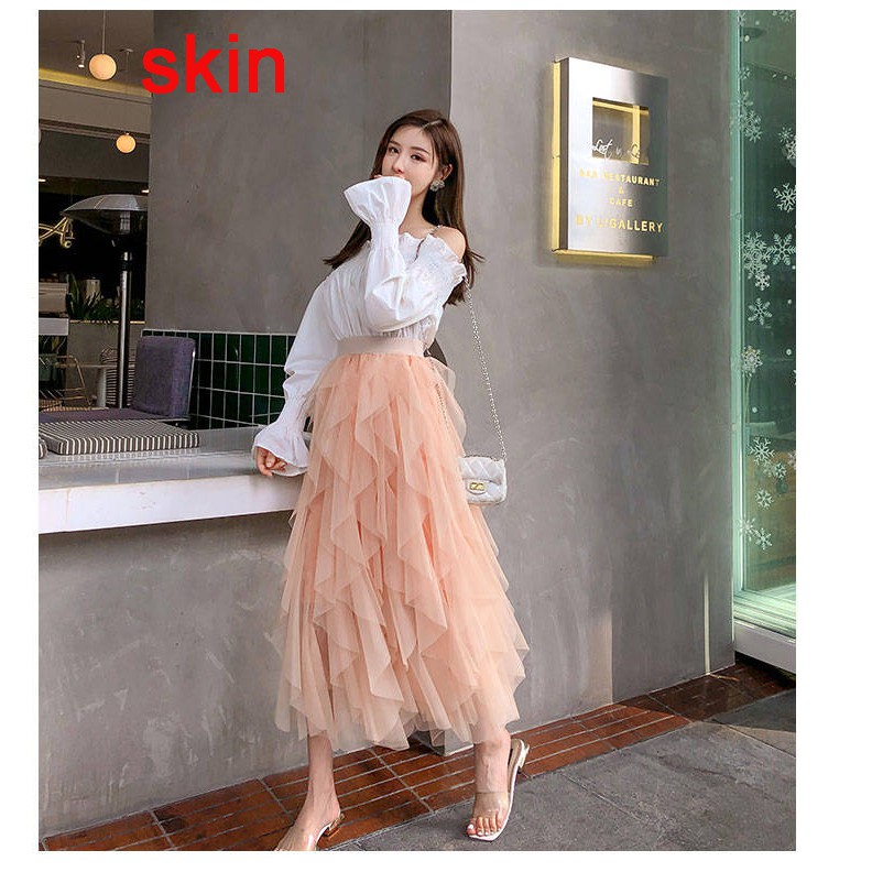 Chân Váy Midi Xếp Tầng Thời Trang Xinh Xắn Kiểu Hàn Quốc Cho Nữ | BigBuy360 - bigbuy360.vn