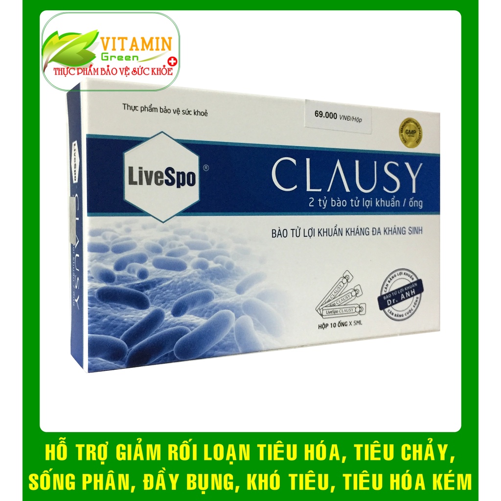 LiveSpo CLAUSY BÀO TỬ LỢI KHUẨN GIÚP GIẢM RỐI LOẠN TIÊU HÓA