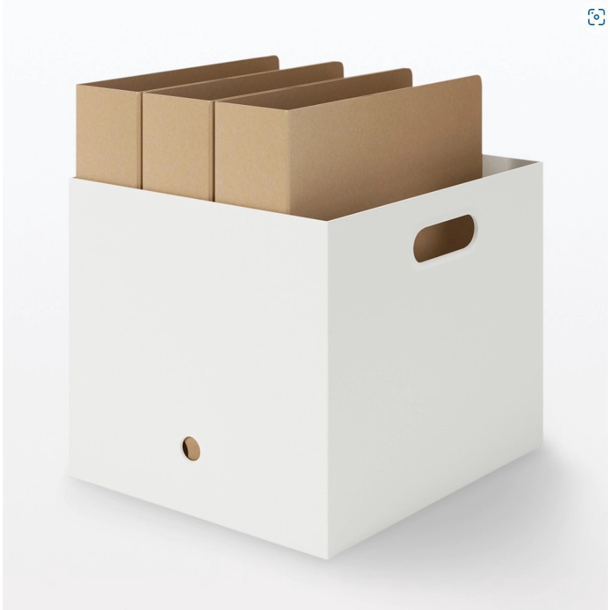 Muji Hộp Đựng Hồ Sơ Nhựa D25Cm - Xám Trắng